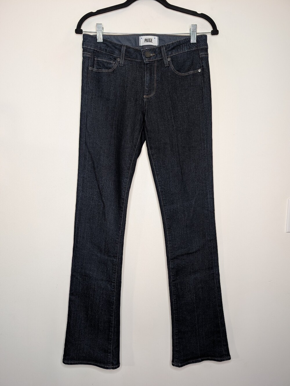 PAIGE Dark Indigo Flare Jeans - Picture 2 of 7